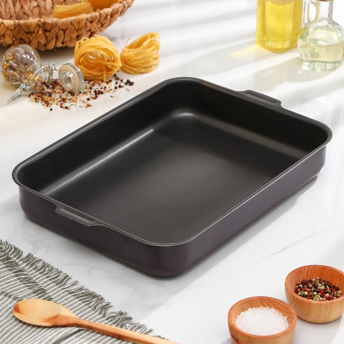 Противень Доляна Promo, 27×35 см, h=6 см, антипригарное покрытие, цвет бордовый Противень Доляна Promo, 27×35 см, h=6 см, антипригарное покрытие, цвет бордовый