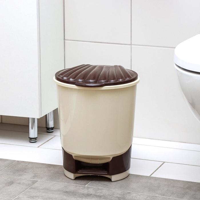 Ведро для мусора с педалью, 10 л, цвет слоновая кость Ведро для мусора с педалью, 10 л, цвет слоновая кость