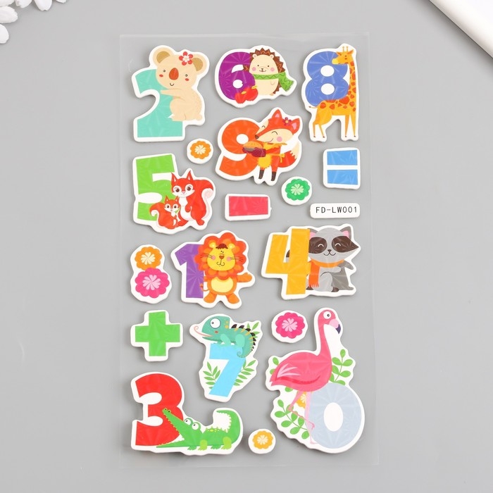 Наклейка EVA, бумага Наклейка EVA, бумага "Голография. Интересные цифры" 14,5х31 см