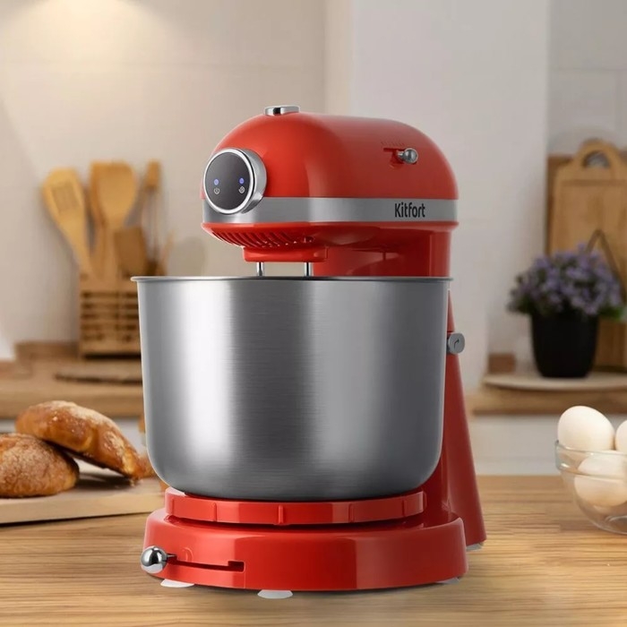 Миксер Kitfort КТ-3469, стационарный, 300 Вт, 3 л, 6 скоростей, красный Миксер Kitfort КТ-3469, стационарный, 300 Вт, 3 л, 6 скоростей, красный