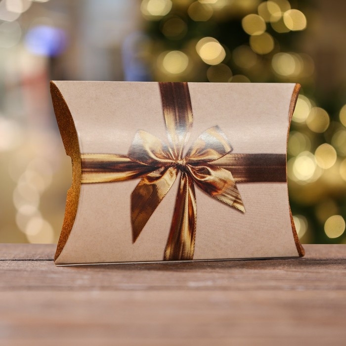 Коробка складная, золотой бант, 11 х 8 х 2 см, набор 10 шт. Коробка складная, золотой бант, 11 х 8 х 2 см, набор 10 шт.