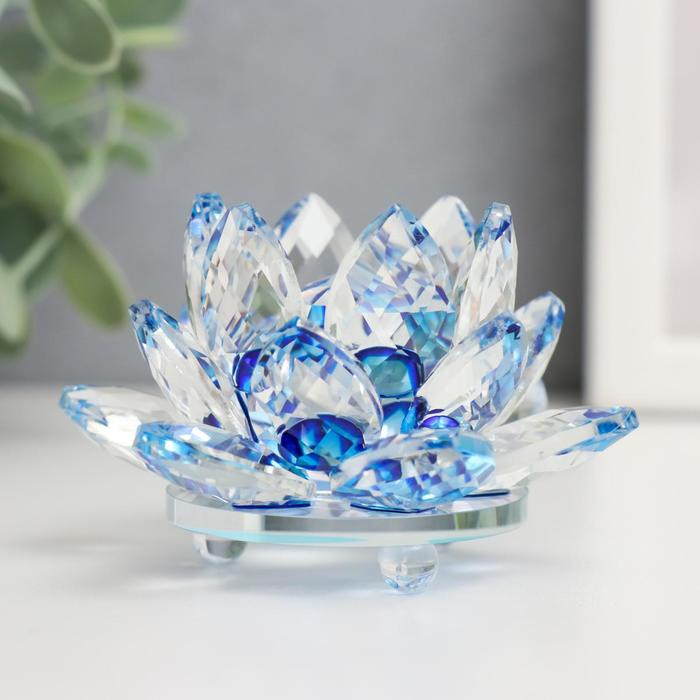 Сувенир  Сувенир "Лотос радуга" d-8,5 см топаз