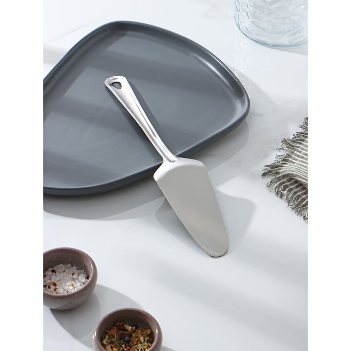 Лопатка из нержавеющей стали Доляна «Виктория», длина 28,5 см, цвет серебряный Лопатка из нержавеющей стали Доляна «Виктория», длина 28,5 см, цвет серебряный