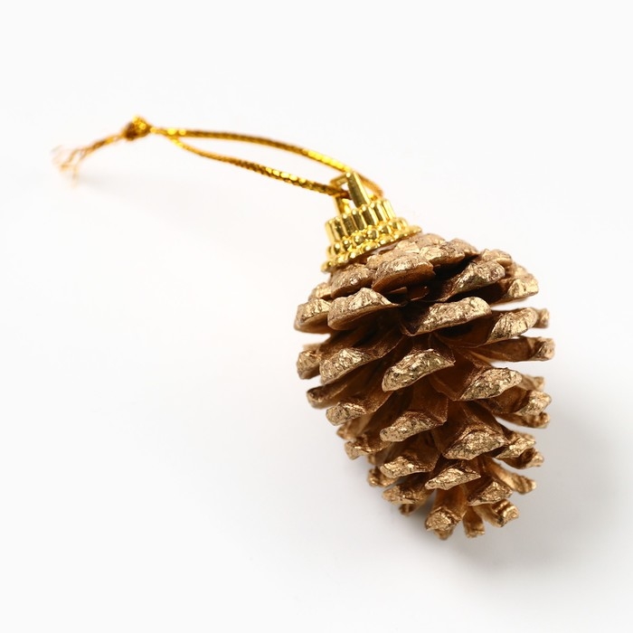 Ёлочные игрушки новогодние «Еловые шишки», на Новый год, цвет золотой Ёлочные игрушки новогодние «Еловые шишки», на Новый год, цвет золотой