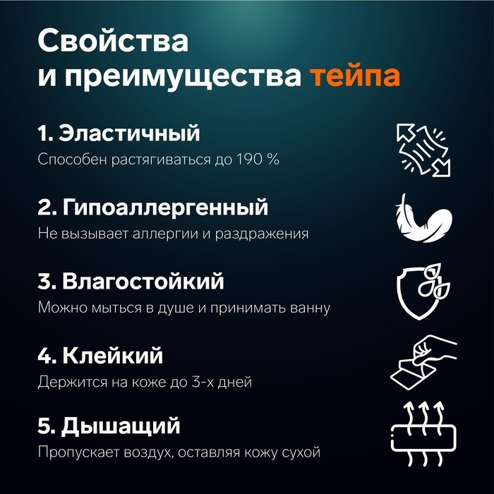 Кинезио - тейп, 3,8 см × 5 м, цвет белый Кинезио - тейп, 3,8 см × 5 м, цвет белый