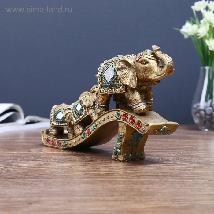 Сувенир полистоун Сувенир полистоун "Три слона - дорога к счастью" 15,5х25,5х5,5 см