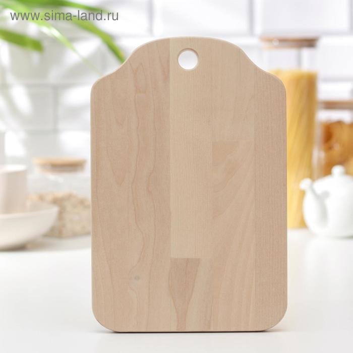 Доска разделочная Доляна «Изгиб», 30×20×2 см, берёза