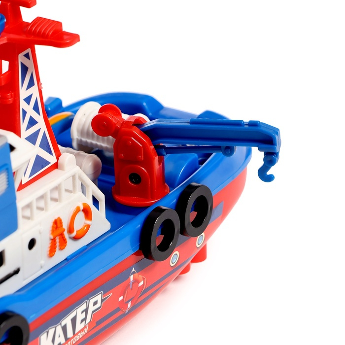 Катер «Городская Гавань», плавает, стреляет водой, работает от батареек