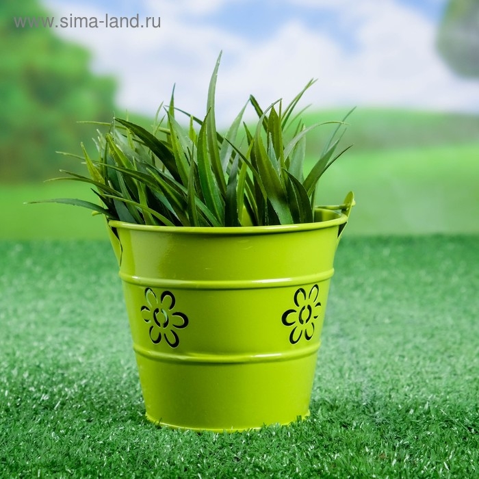 Кашпо  Кашпо "Ведерко Леви" зеленое, 10х10х10см