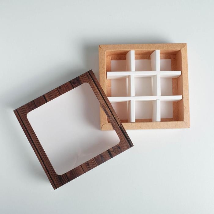 Коробка для конфет, кондитерская упаковка, 9 ячеек, «Дерево» 14.5 х 14.5 х 3.5 см Коробка для конфет, кондитерская упаковка, 9 ячеек, «Дерево» 14.5 х 14.5 х 3.5 см