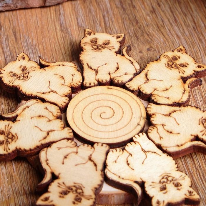 Подставка под горячее «Котик», D=11 см, можжевельник Подставка под горячее «Котик», D=11 см, можжевельник