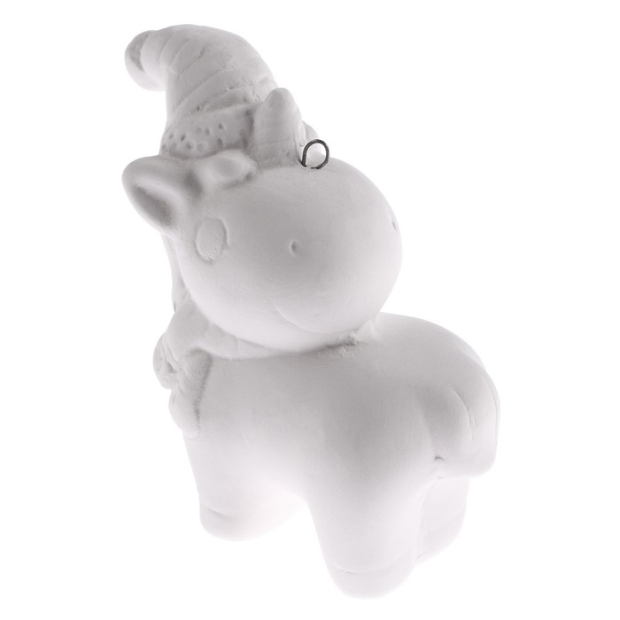 Новый год! Ёлочное украшение под раскраску &laquo;Единорог в колпачке&raquo; с подвесом, кисть