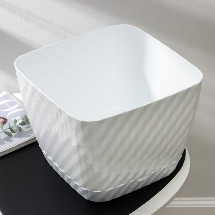 Горшок с поддоном «Классика», 15 л, цвет белый Горшок с поддоном «Классика», 15 л, цвет белый