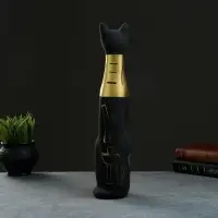 Фигура керамика &laquo;Кот Египетский&raquo;, роспись, чёрный, 10&times;10&times;41 см