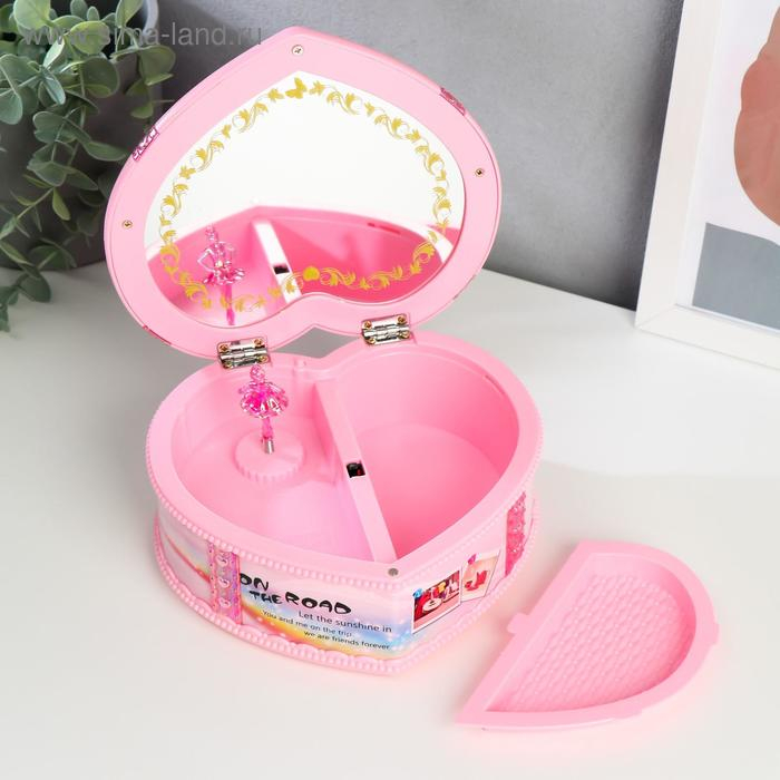 Шкатулка музыкальная механическая Шкатулка музыкальная механическая "Сердце в банте" 16х18х7,5 см МИКС