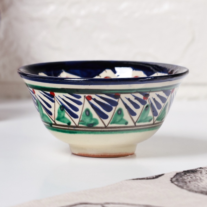 Пиала Риштанская Керамика  Пиала Риштанская Керамика "Узоры", 11 см, большая, микс