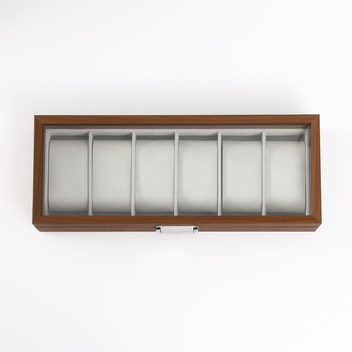 Шкатулка дерево под часы 6 отделений  Шкатулка дерево под часы 6 отделений "Коричневая" 8х31х11 см