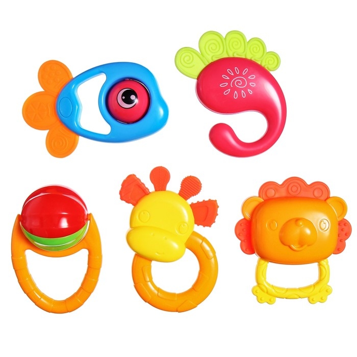 Набор погремушек «Счастливый малыш», 5 шт., Крошка Я Набор погремушек «Счастливый малыш», 5 шт., Крошка Я