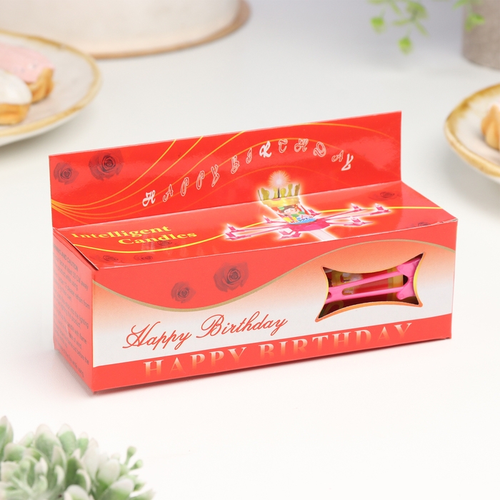 Свеча для торта музыкальная  Свеча для торта музыкальная "Цветок", розовая, 15×5 см