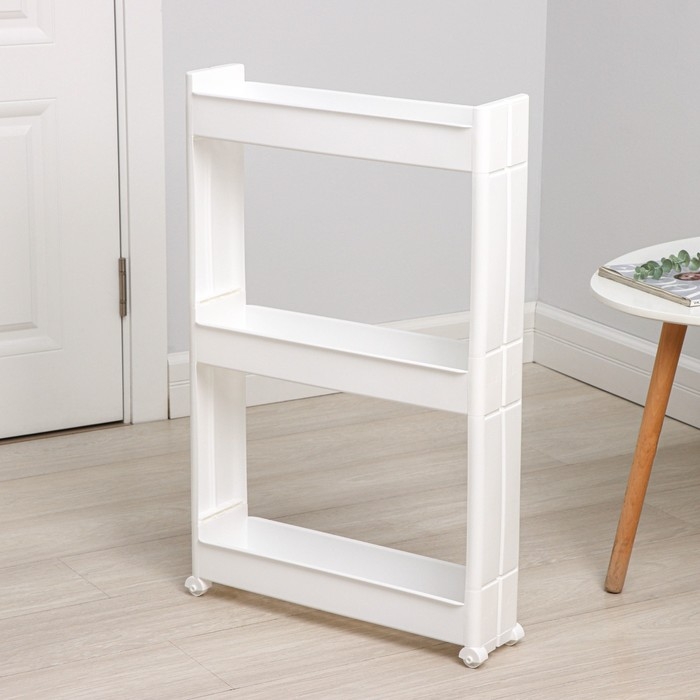 Стойка напольная 3-х секционная, на колёсиках, цвет белый Стойка напольная 3-х секционная, на колёсиках, цвет белый