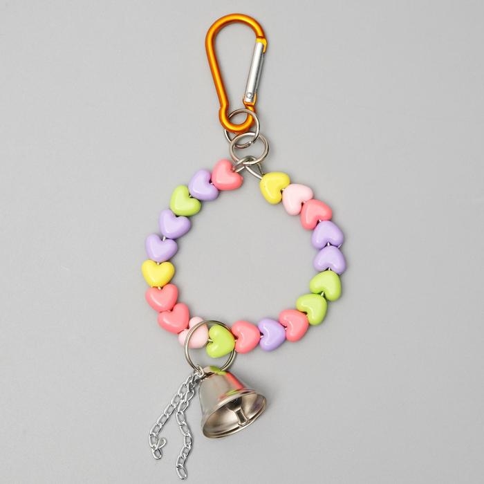 Игрушка для птиц  Игрушка для птиц "Кольцо из бусин" с колокольчиком, 6 х 17 см