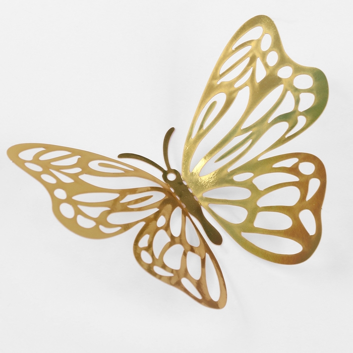 Набор топперов &laquo;Бабочки&raquo;, набор &mdash; 12 шт., цвет голография золото