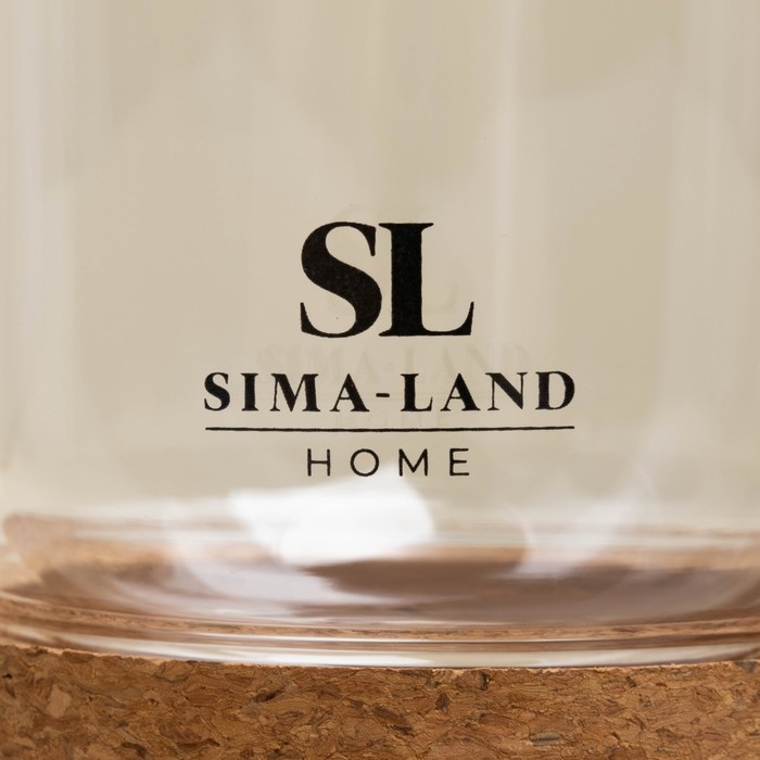 Стакан с двойными стенками на пробковой подставке «Алькорноке», 300 мл, 8х12 см Стакан с двойными стенками на пробковой подставке «Алькорноке», 300 мл, 8х12 см