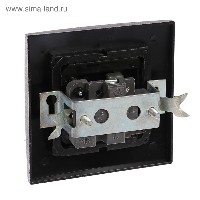 Выключатель  Выключатель "Элект" VS 16-131-ЧС, 6 А, 1 клавиша, скрытый, цвет черный под серебро