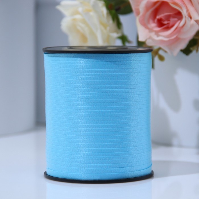 Лента для декора и подарков 0,5 см х 500 м, голубая Лента для декора и подарков 0,5 см х 500 м, голубая