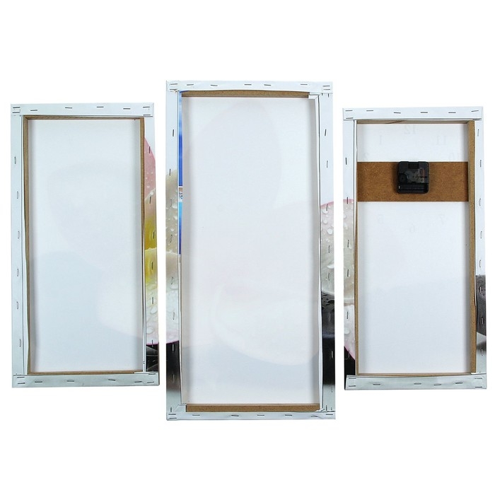 Часы-картина настенные, модульные  Часы-картина настенные, модульные "Цветок на камнях", бесшумные, 60 х 80 см, триптих