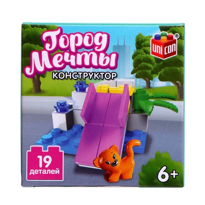 Конструктор Город мечты «Кошечка на площадке», 19 деталей Конструктор Город мечты «Кошечка на площадке», 19 деталей