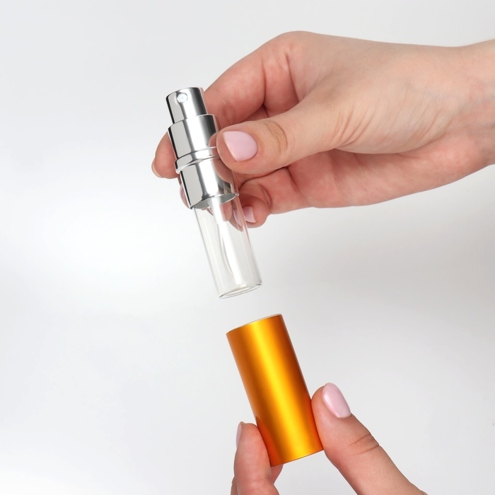 Флакон для парфюма, с распылителем, 10 мл, цвет золотистый Флакон для парфюма, с распылителем, 10 мл, цвет золотистый