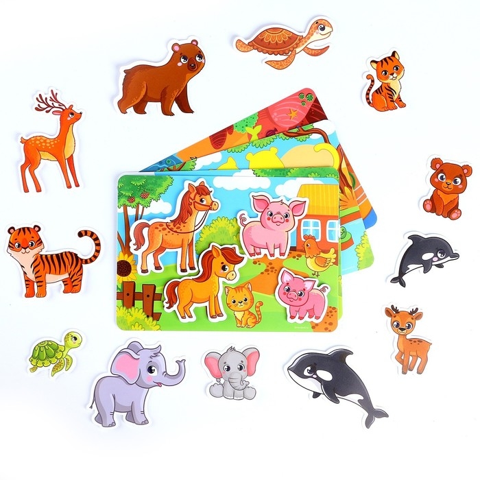 Развивающая игра на липучках «Изучаем животных. Мамы и малыши» Развивающая игра на липучках «Изучаем животных. Мамы и малыши»