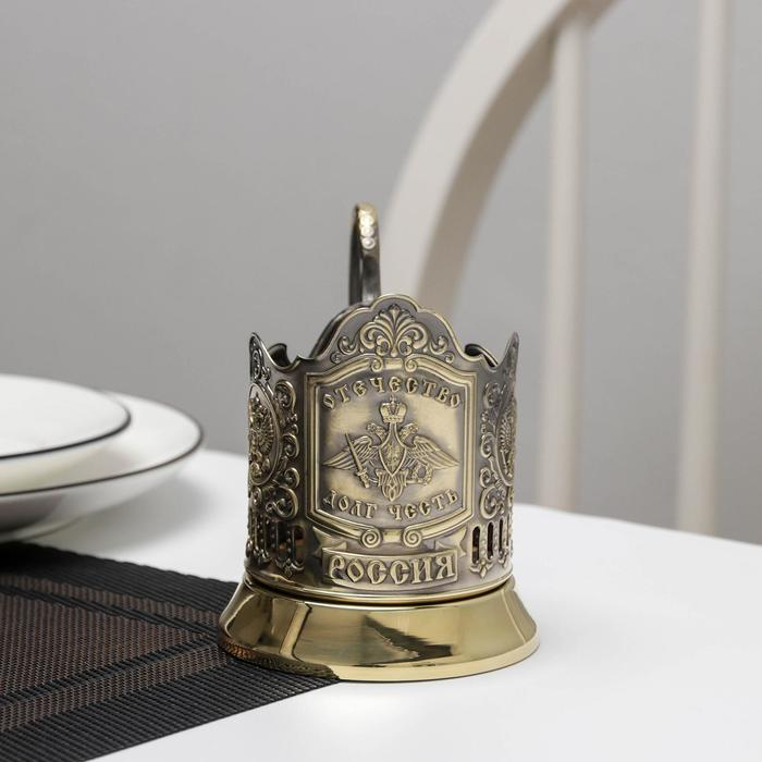 Подстаканник «Отечество. Долг. Честь», d=72мм, латунный Подстаканник «Отечество. Долг. Честь», d=72мм, латунный
