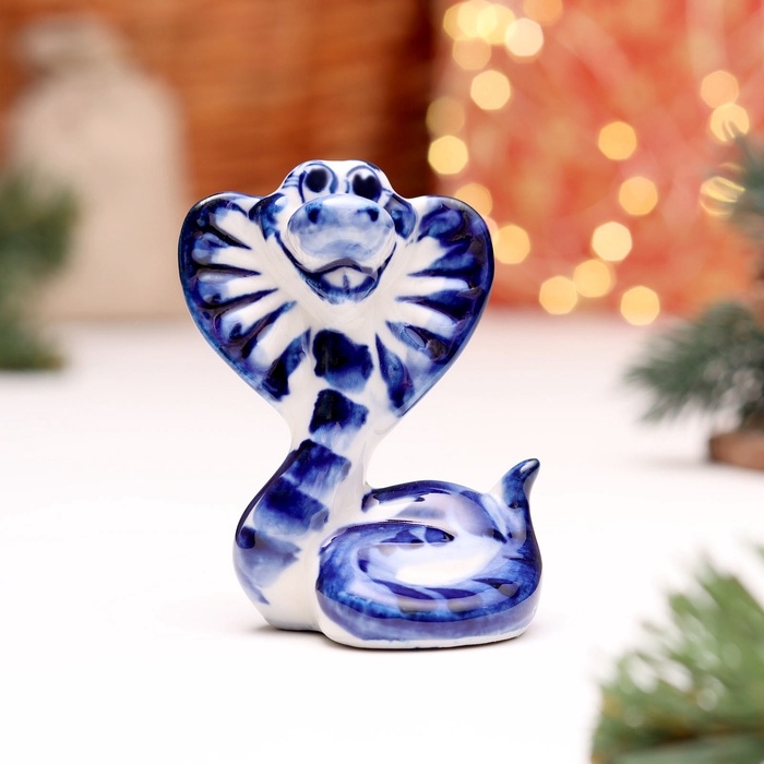 Новый год. Сувенир символ года Новый год. Сувенир символ года "Змея", №11, гжель, 7 см