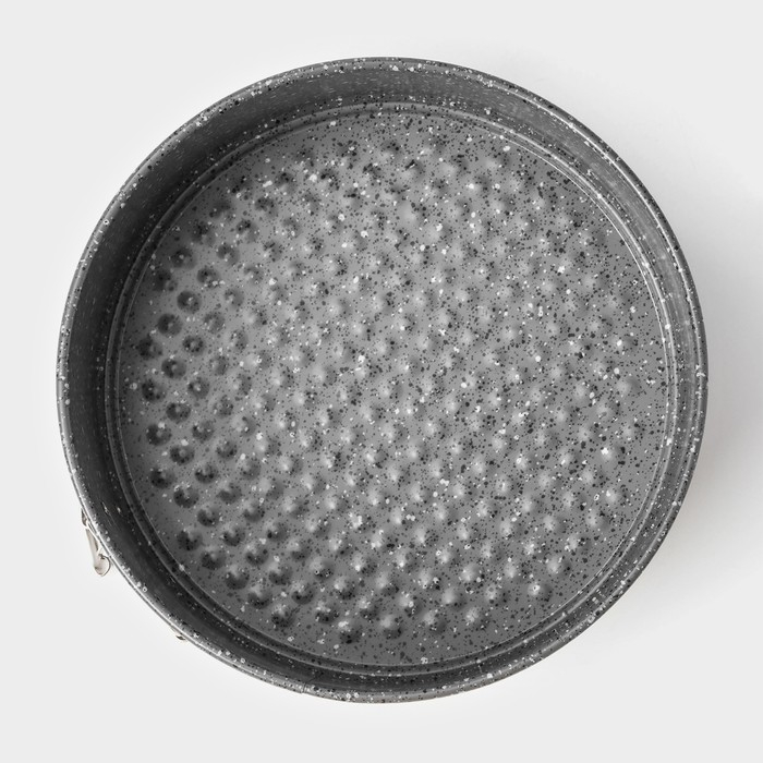 Форма для выпечки Доляна &laquo;Мрамор&raquo;, 17&times;7 см, съёмное дно, антипригарное покрытие, цвет серый