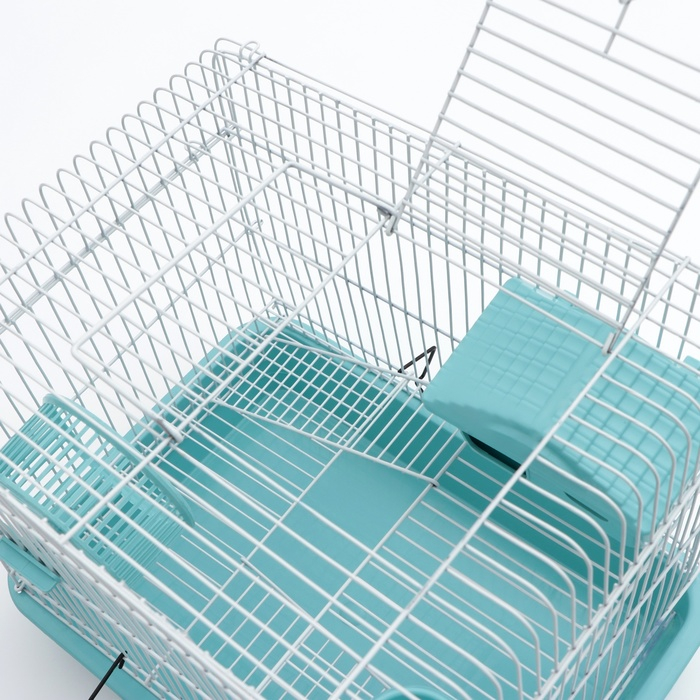 Клетка для грызунов Клетка для грызунов "Пижон" №3, с 2-я этажами, укомплектованная, 33 х 24 х 28 см, бирюзовая