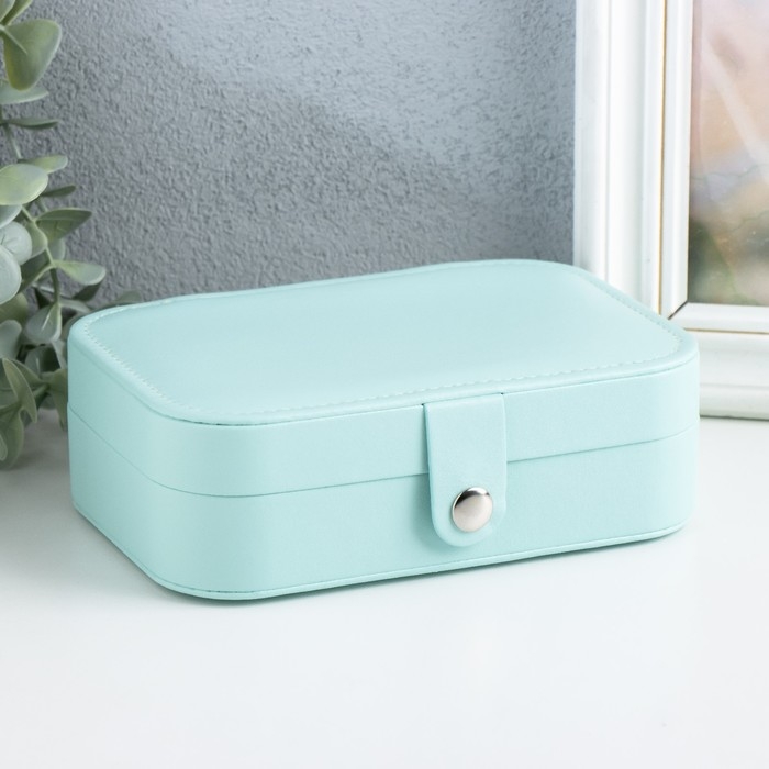 Шкатулка кожзам для украшений  Шкатулка кожзам для украшений "Матовая гладь" бирюзовая 16х11х5 см