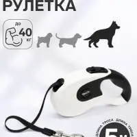 Рулетка DIIL, 5 м, до 40 кг, лента, прорезиненная ручка, белая, чёрная