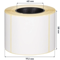 Термотрансферные этикетки ПГЛ 58х60 (4 шт.)+риббон WAX 60x100 в комплекте