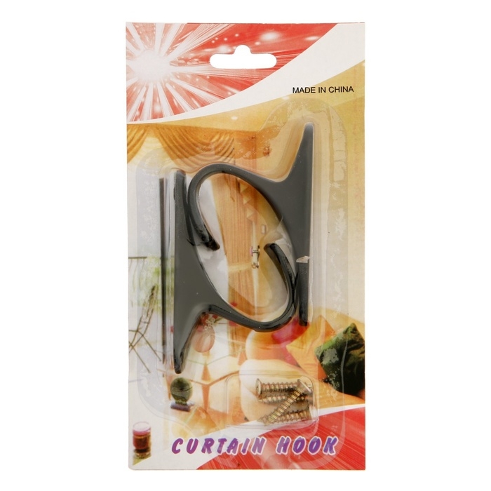 Крючок для штор CAPPIO KS101, однорожковый, цвет черный, 2 шт. Крючок для штор CAPPIO KS101, однорожковый, цвет черный, 2 шт.