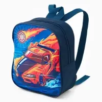 Рюкзак детский 20,5*9*24, отд на молнии,машина т-синий
