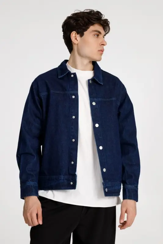 Куртка джинсовая O1, темно-синяя, размер M/L