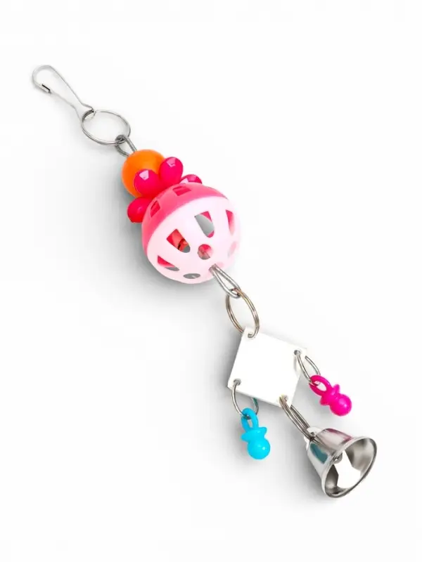 Игрушка для птиц &laquo;Дискотека&raquo;, 19&times;4 см, с зеркалом и шариком, цвет МИКС