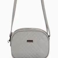 Сумка женская кросс-боди на молнии, 19&times;7&times;15 см, в клетку, серая