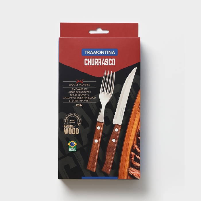 Набор столовых приборов Tramontina Tradicional, для мяса, 12 предметов Набор столовых приборов Tramontina Tradicional, для мяса, 12 предметов