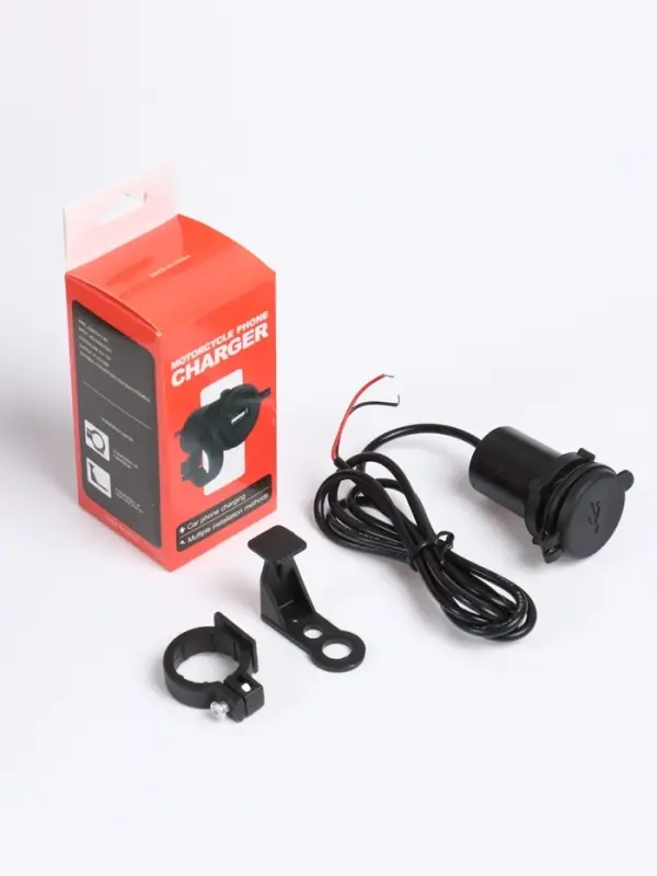 Зарядное устройство на руль мотоцикла, USB, 1.5 А, 24 В, провод 120 см