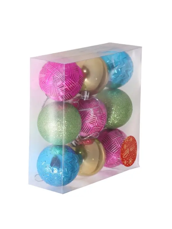 Ёлочные игрушки &laquo;Фестиваль&raquo;, шары новогодние, d=5.5 см, набор 9 шт., МИКС
