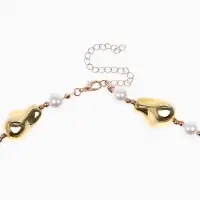 Бусы &laquo;Жемчуг Борокко&raquo;, белые в золоте, 40 см