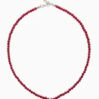 Чокер из бисера &laquo;Хрусталь&raquo;, сердце, красный в серебре, 36 см + 5 см доп, цепочка
